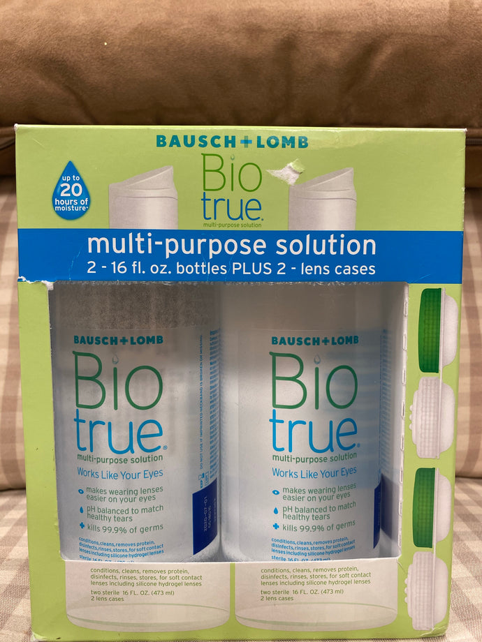 Bausch + Lomb Bio true 2-16 Oz. Bottles Multi-Purpose Solution + 2 Lens Cases