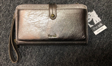 New The Sak Wallet Metallic Gold Genuine Leather