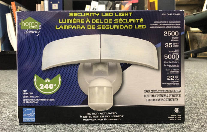 New Home Zone Motion Activated 3 LED Outdoor Security Light White Adjustable Head