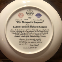 Load image into Gallery viewer, Norman Rockwell The Unexpected Proposal plate 1986 Edwin Knowles Collection