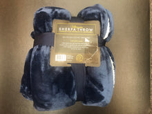 Load image into Gallery viewer, Life Comfort Ultimate Sherpa Throw Luxurious Plush Navy Blue 60"x70"