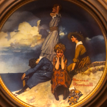 Load image into Gallery viewer, Norman Rockwell Edwin Knowles Collectable Plate- Waiting on The Shore