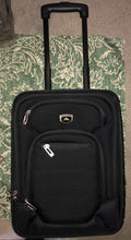 Load image into Gallery viewer, Pre-owned  High Sierra Underseat Carry On Under Seat Rolling Luggage Black 16” x 12”