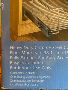 NEW O/B Professional Cabinet Solutions 14" Chrome Sliding Kitchen Cabinet Organizer