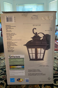 New open box Altair Outdoor Energy Saving LED Glass Oil Rubbed Bronze Lantern Light