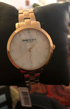 Load image into Gallery viewer, New Kenneth Cole KC15173008 Women’s Gold Band MOP Dial