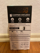 Load image into Gallery viewer, Copper Fit Recovery Infused Compression Knee Sleeve L 2-Pack Anti-Odor  unisex Stretch 17”-19”