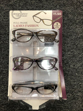 Load image into Gallery viewer, Design Optics Foster Grant Full Frame Ladies Fashion +1.50 Reading Glasses 3Pk