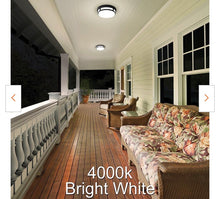 Load image into Gallery viewer, NEW  Hampton Bay 11 in. 1-Light Round Black LED Indoor Outdoor Flush Mount Porch Ceiling Light 830 Lumens 3 Color Temp Changes Wet Rated
