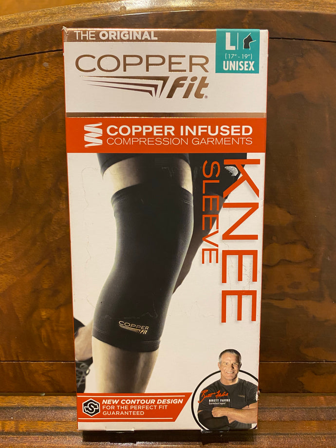 used open box copper fit knee sleevs size large 17