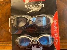 Load image into Gallery viewer, New open box Speedo Adult swim 2 goggles Ages 14+ colors black blue and white