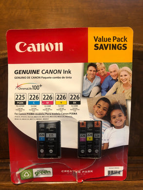Canon ink 226 C, 225 PGBK, 226 Y ARE OPENED EXPECT FOR 226 M and 226 BK ARE NEW