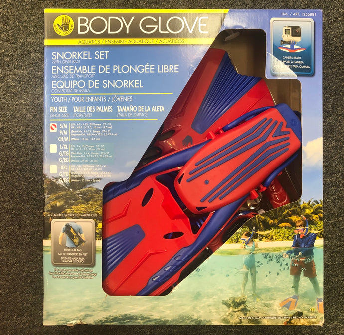 New other Body Glove Aquatics Snorkel Set With Gear Bag S/M