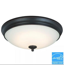 Load image into Gallery viewer, New Open box Commercial Electric 11 in. 60-Watt Equivalent Oil-Rubbed Bronze LED Flush Mount
