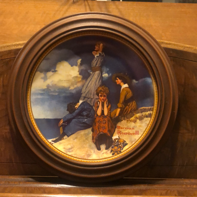 Norman Rockwell Edwin Knowles Collectable Plate- Waiting on The Shore