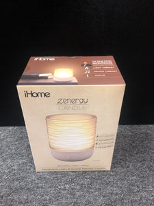 iHome Zenergy Candle Meditative Light and Sound Therapy Candle Gray Translucent