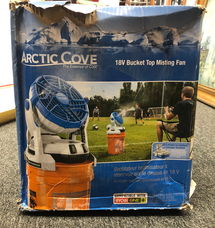 Pre-owned Arctic Cove Misting Bucket Top Fan Portable 18 V Two Speed Cordless Easy to Use