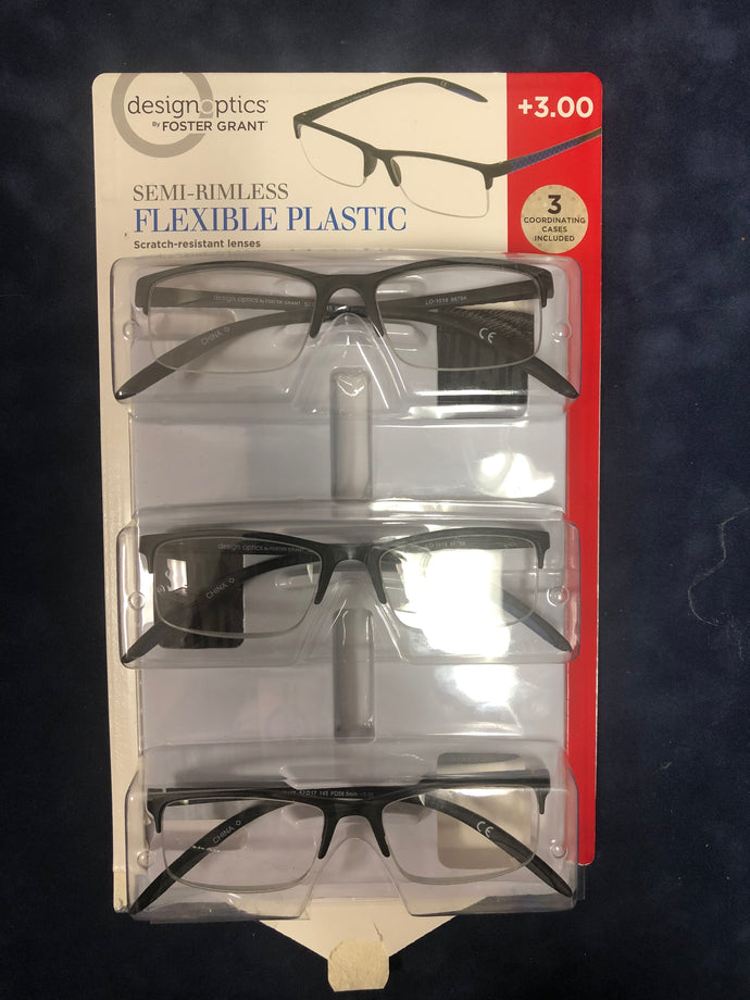 Design optics by foster grant semi-rimless flexible glasses