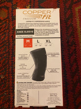 Load image into Gallery viewer, New open box Copper Fit Compression Knee Sleeves Unisex Size Medium 13”-14”