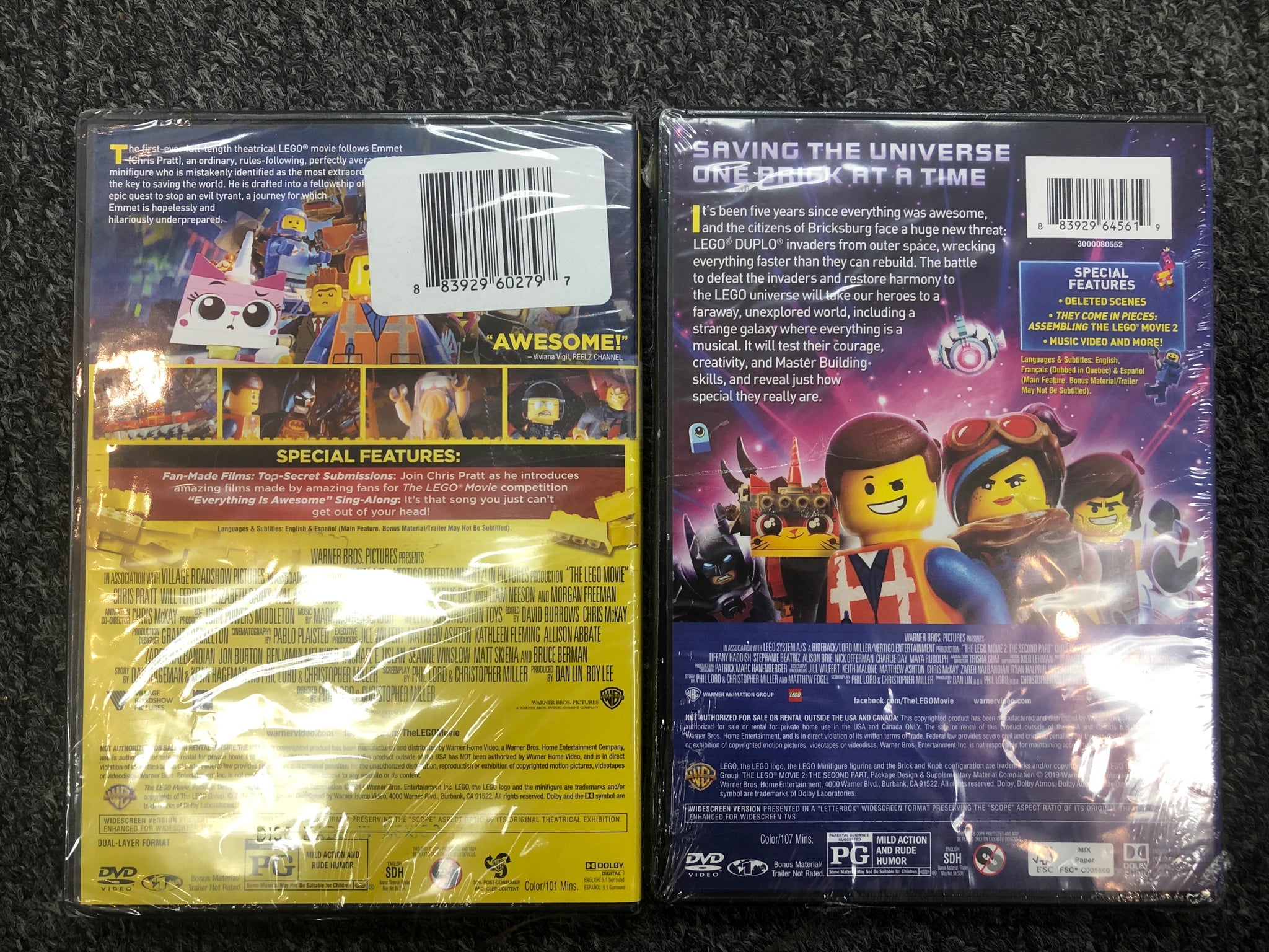 Brand new sealed The Lego Movie and the Lego movie the second part