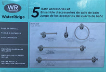 Load image into Gallery viewer, WaterRidge 5 Piece Brushed Nickel Bath Accessories Kit