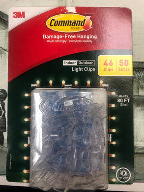 Brand new 2x 3M Command Indoor Outdoor Light Clips 46 Pack Clear Hangs 80 ft Damage Free