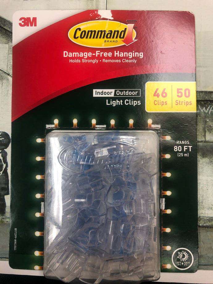 Brand new 2x 3M Command Indoor Outdoor Light Clips 46 Pack Clear Hangs 80 ft Damage Free