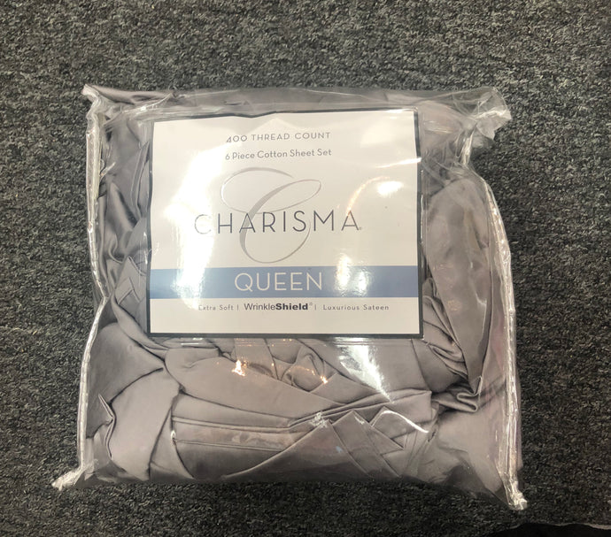 Charisma Queen 400 Thread Count Cotton 100% Gray