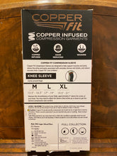 Load image into Gallery viewer, used open box copper fit knee sleevs size large 17&quot;-19&quot;