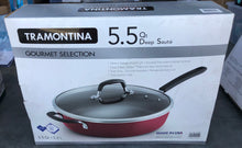 Load image into Gallery viewer, New open box Tramontina 5.5 Quart Nonstick Deep Saute Pan Nonstick Red