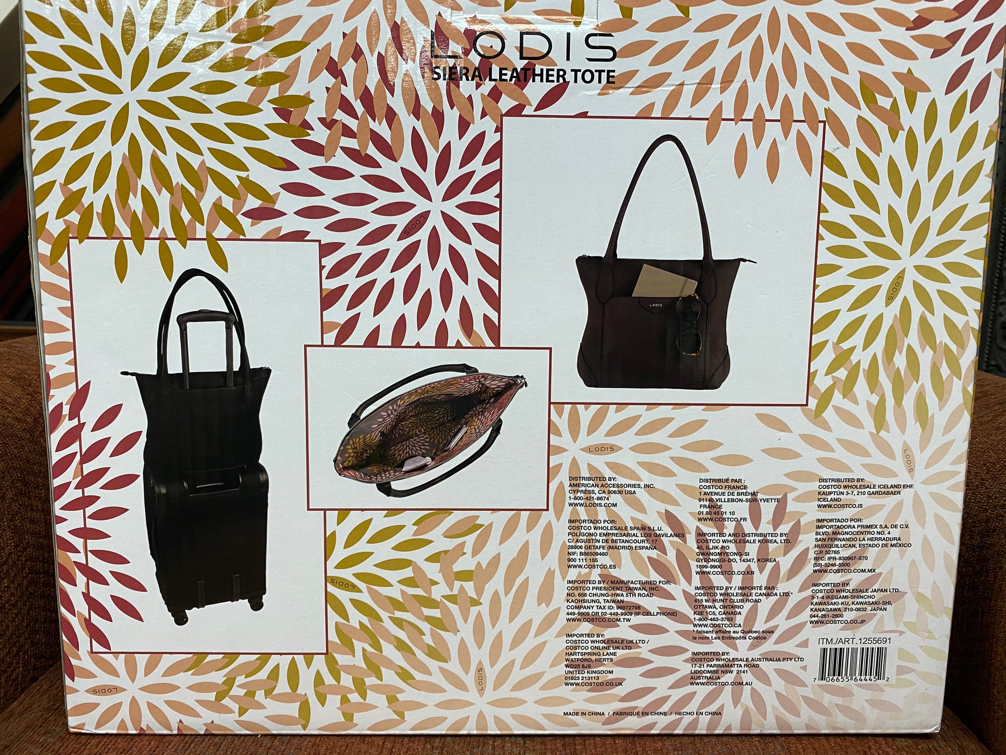 New With Box Lodis Siera Leather Tote Bag Black Custom Framing