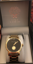 Load image into Gallery viewer, New Vince Camuto The Cadet VC/1109BKGP Men&#39;s 44mm Gold Tone S/Steel Dial Watch