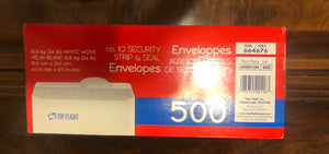 New Top Flight no.10 Security Strip & Seal Envelopes 4.1x9.5 in 500 count