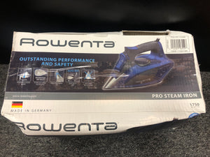 New  Rowenta Pro  Steam Iron Stainless Steel Soleplate with Auto-Off, 1750Watt