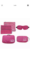 Load image into Gallery viewer, New Flight 001 Cosmetic 4 Piece Travel Eyemask Toiletry Organizer Bag Set, Pink