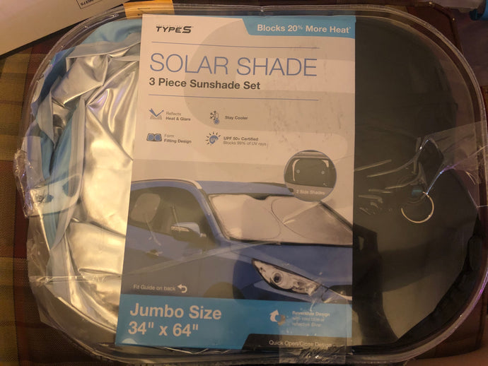 Winplus Solar Shade 3 Piece Sunshade Set Jumbo Size 34