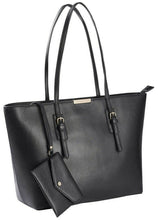 Load image into Gallery viewer, NEW Hilary Radley Leather Jane Tote in BLACK with 1 Removable Pouch AUTHENTIC 100%