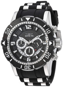 Pre-owned Invicta Men's Pro Diver 200m Stainless Steel Chronograph Black Dial Watch 23696 free shipping