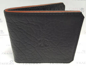 Parabellum Black Bifold Men's Bison & Italian Leather Wallet authentic free shipping