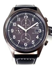Load image into Gallery viewer, Citizen Eco-drive CA0627-09H Men&#39;s 45mm Gray Dial Black Leather Chrono 2981A1