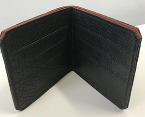 Parabellum Black Bifold Men's Bison & Italian Leather Wallet authentic free shipping