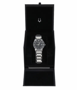 Bulova Black  96D142  Dial Diamond Accent Men's Watch