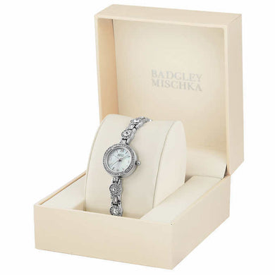 Badgley Mischka Women's 23 mm Silver Tone Swarovski Crystal