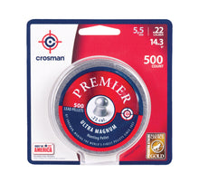 Load image into Gallery viewer, Crosman .22 Domed 14.3gr Premier Pellets (500ct) Model LDP22