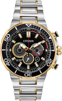 Citizen Brycen Mens Eco-Drive Watch Two-Tone Stainless Steel Watch CA4258-87E