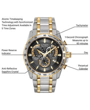 Load image into Gallery viewer, Citizen AT4109-54E Eco-Drive Men&#39;s 43mm Silver / Rose Tone Atomic Watch