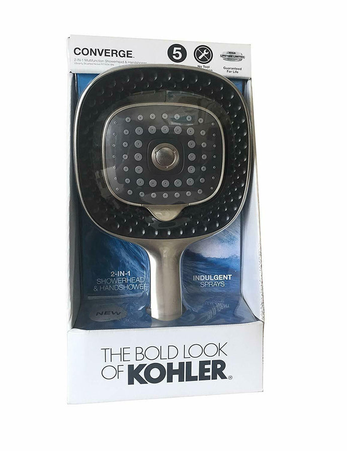 Kohler Converge Shower Head Brushed Nickel Finish 2-in-1 shower head O B