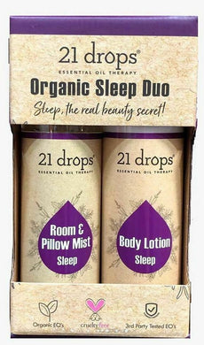 21 drops Essential Oil Therapy Organic Sleep Duo Room & Pillow Mist Sleep - Body Lotion Sleep 16.5 oz