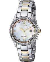 Load image into Gallery viewer, Citizen Two Tone 30mm Stainless Steel Water Resistant Eco-Drive Watch FE1144-85B