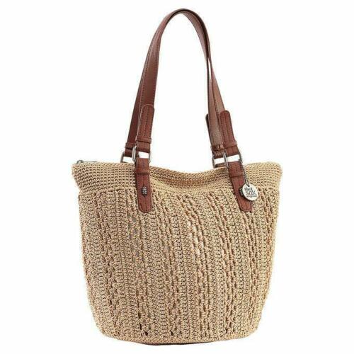 New the Sak Women Crochet Double Handle Shopper Light Tan